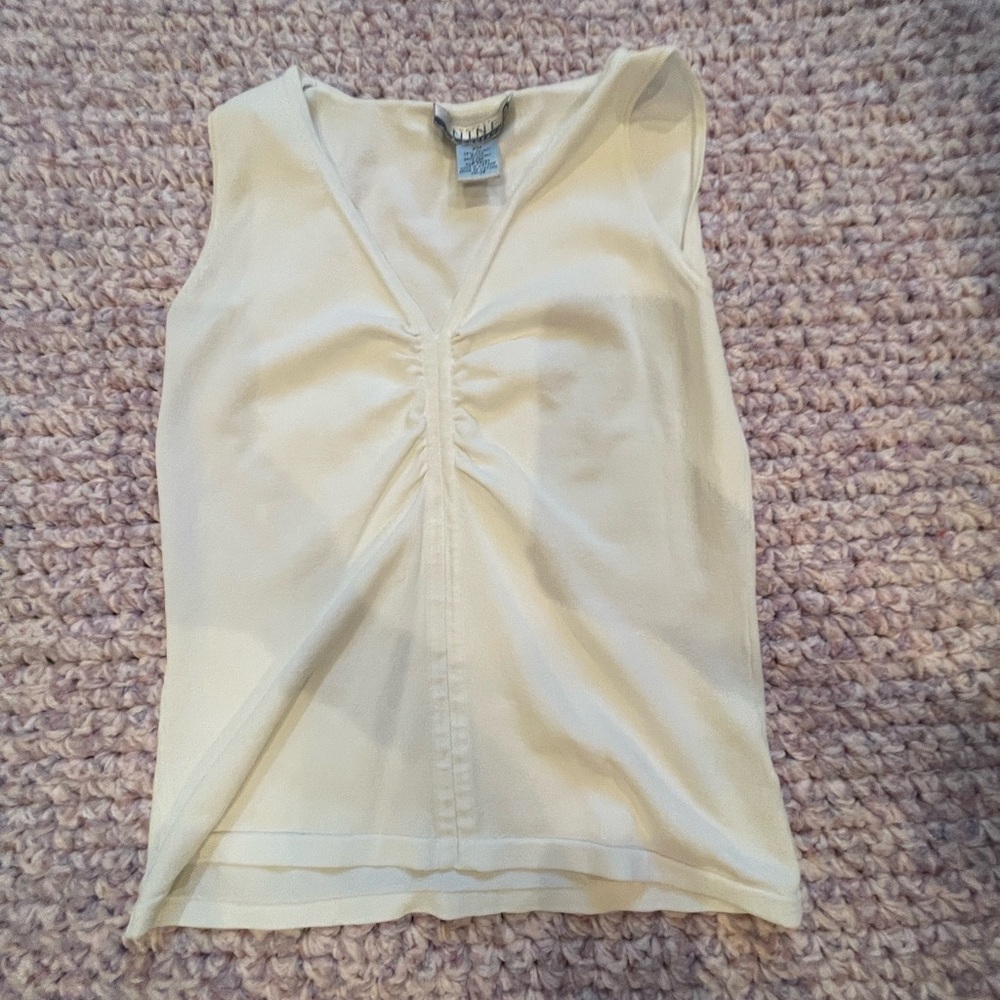 White rutched tank